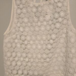 H&M White Lace Sleeveless Blouse NWT